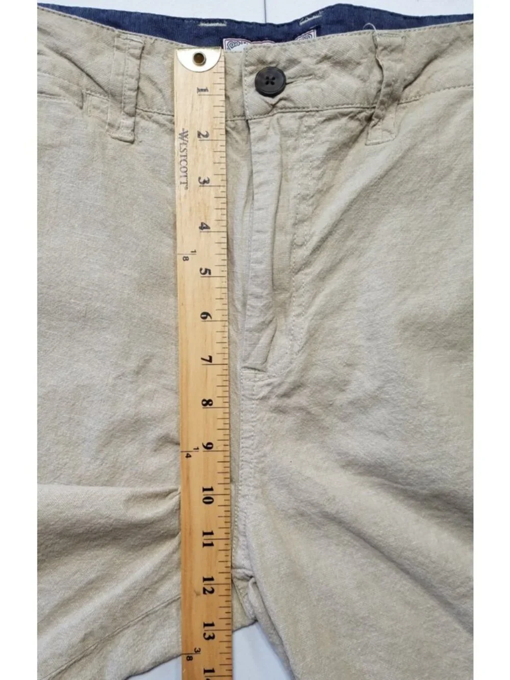 Flag & Anthem Flat Front Stretch Khaki Chino Casual Dress Shorts Men's Size 33